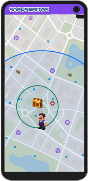 Snauseritas GeoSpots map with visible collectibles